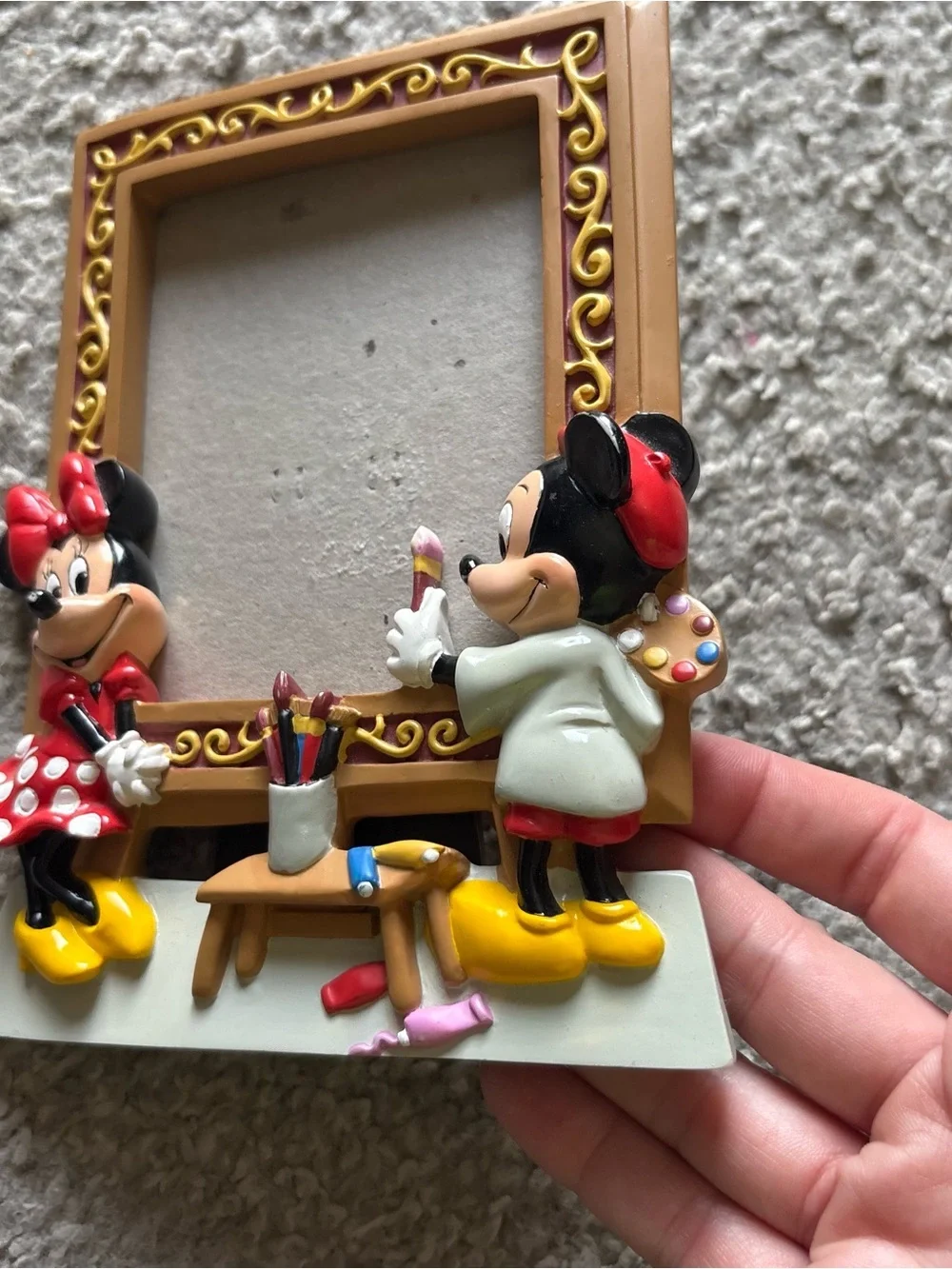 Disney Minnie & Mickey Artist Picture Frame Vintage Painting Parks World Land